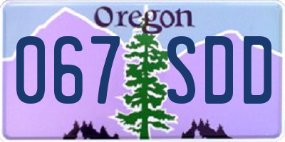 OR license plate 067SDD