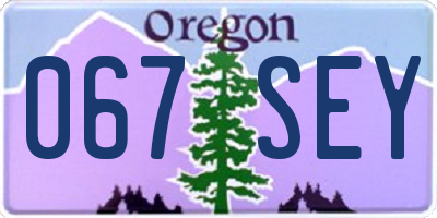 OR license plate 067SEY