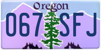 OR license plate 067SFJ