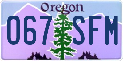 OR license plate 067SFM