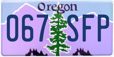 OR license plate 067SFP