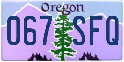 OR license plate 067SFQ