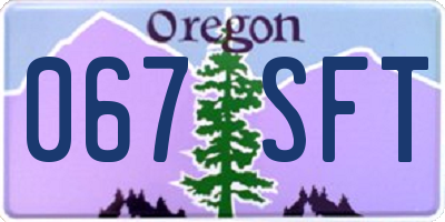 OR license plate 067SFT