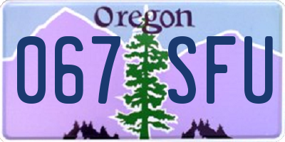 OR license plate 067SFU