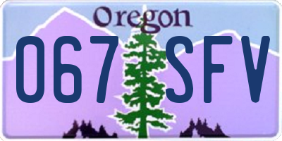 OR license plate 067SFV