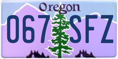 OR license plate 067SFZ