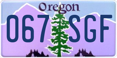 OR license plate 067SGF