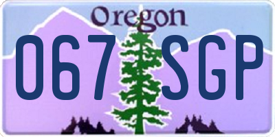 OR license plate 067SGP
