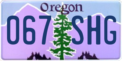 OR license plate 067SHG