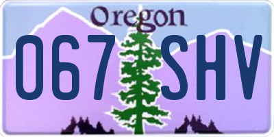 OR license plate 067SHV