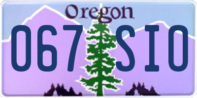 OR license plate 067SIO