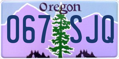 OR license plate 067SJQ