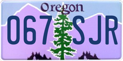 OR license plate 067SJR