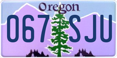 OR license plate 067SJU