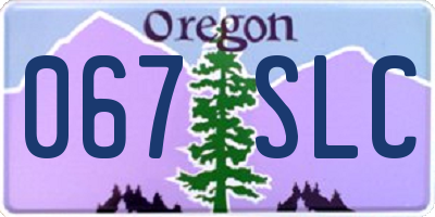 OR license plate 067SLC