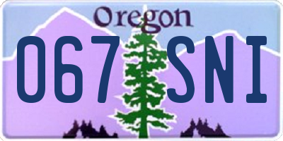OR license plate 067SNI