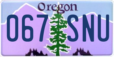 OR license plate 067SNU