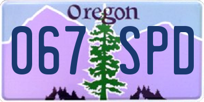 OR license plate 067SPD