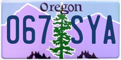 OR license plate 067SYA