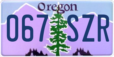 OR license plate 067SZR