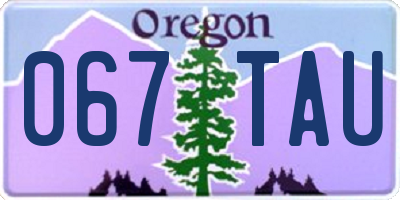 OR license plate 067TAU