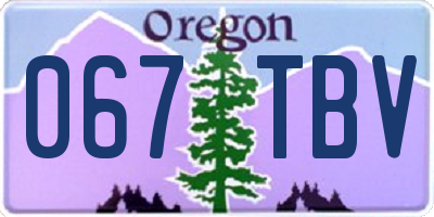OR license plate 067TBV