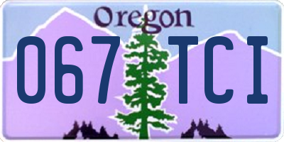 OR license plate 067TCI