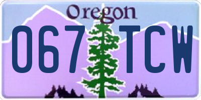 OR license plate 067TCW