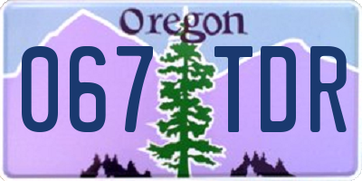 OR license plate 067TDR