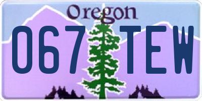 OR license plate 067TEW