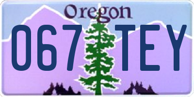 OR license plate 067TEY