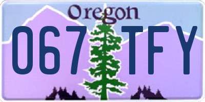 OR license plate 067TFY