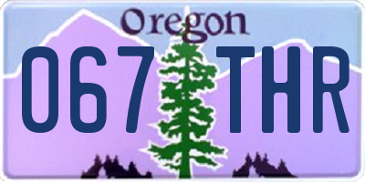 OR license plate 067THR