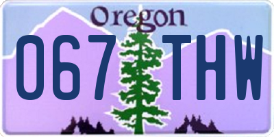 OR license plate 067THW