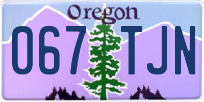 OR license plate 067TJN