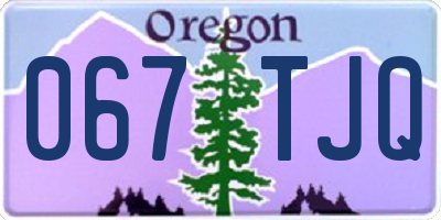 OR license plate 067TJQ