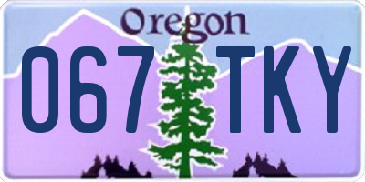 OR license plate 067TKY