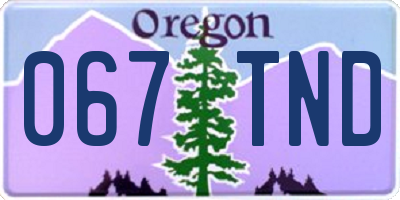 OR license plate 067TND