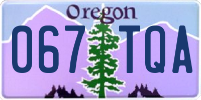 OR license plate 067TQA
