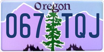 OR license plate 067TQJ