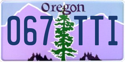 OR license plate 067TTI