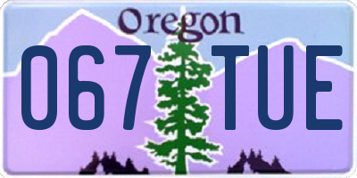 OR license plate 067TUE