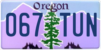 OR license plate 067TUN
