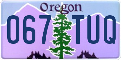 OR license plate 067TUQ