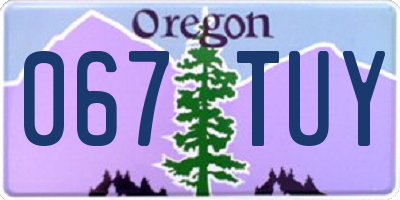 OR license plate 067TUY