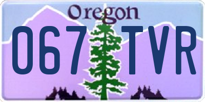OR license plate 067TVR