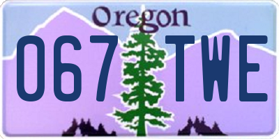 OR license plate 067TWE