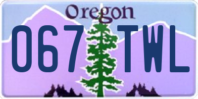 OR license plate 067TWL