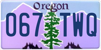 OR license plate 067TWQ