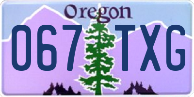 OR license plate 067TXG